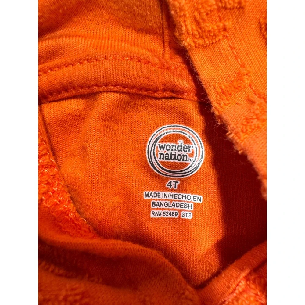 Wonder Nation Terry Cloth Swim Cover Up Kids‎ 4T Orange Sun Pattern Beach Pool